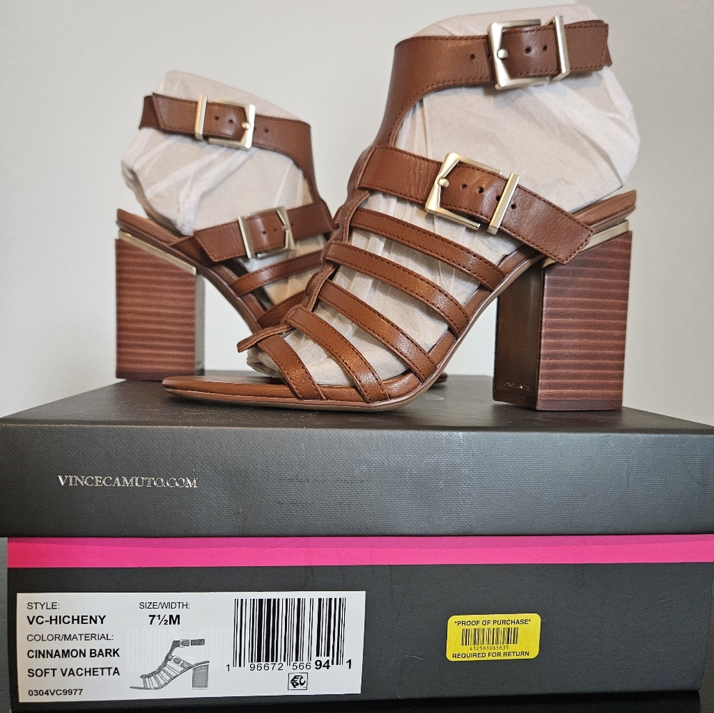 Vince Camuto BrownChunky Block Heels sz 7.5